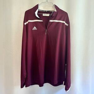 ADIDAS Men's Maroon Red 1/4
Zip Performance LS Pullover
Sweatshirt